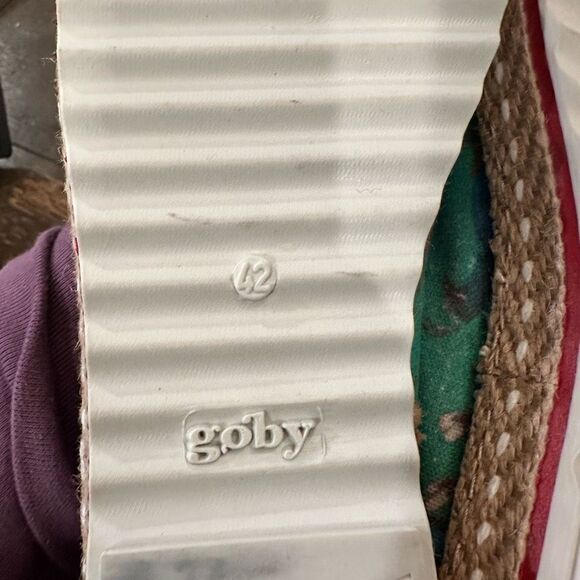 Goby Peacock Floral Painted Print Boho Slip‎ On Canvas Shoe size 42 /USA 11 - Picture 6 of 7